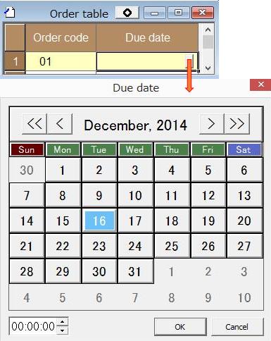 Calendar dialog